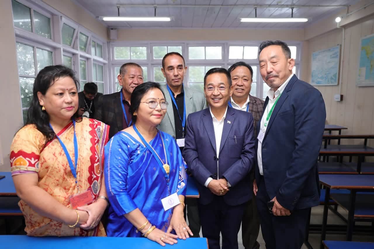 Chief Minister Prem Singh Tamang addressing students and alumni at Darjeeling Government College's 78th Foundation Day